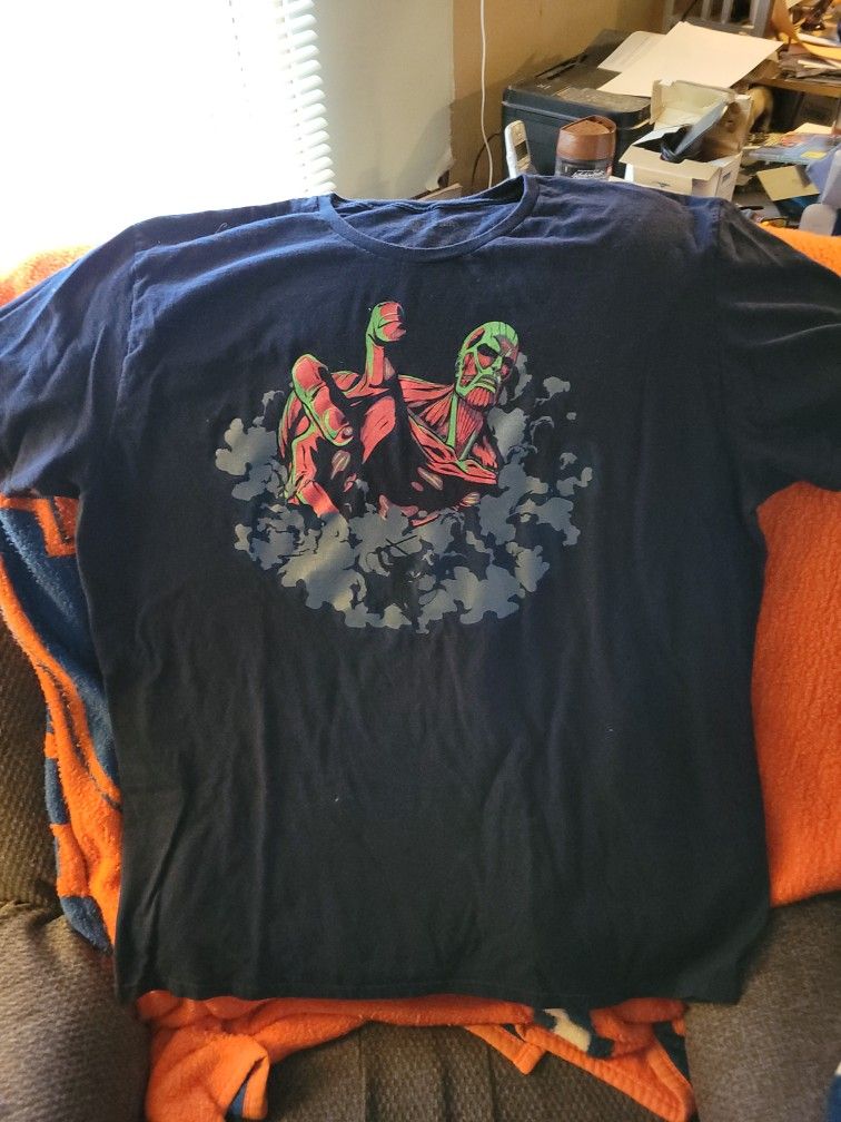 Attack On Titan Season 2 Soft Navy Blue Tshirt Men's 2XL Loot Crate