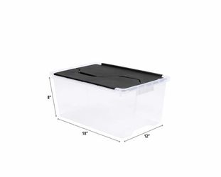 HDX Clear 5.8 Gal. Flip Top Storage Tote