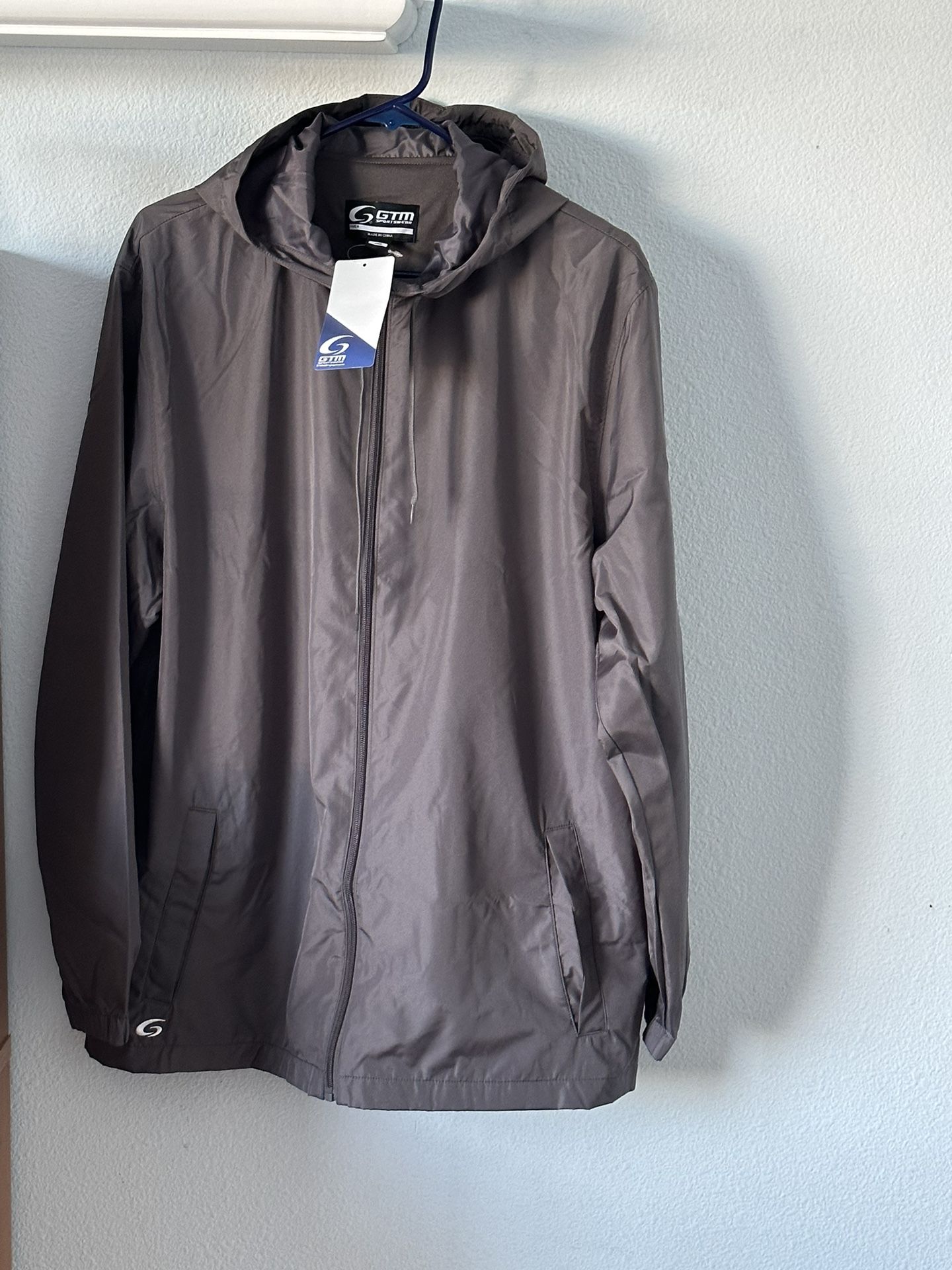 Brand New Men GTM Sportswear Zipper Lightweight Jacket Hooded, Size M