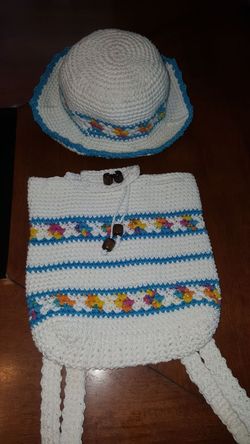 Hand made summer hat and matching backpack