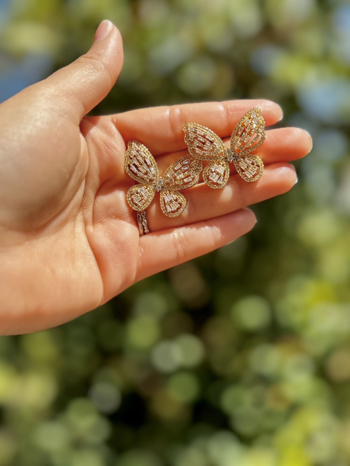 Gold Butterfly Earrings 