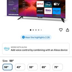 Roku 50” 4K HDR with Voice Remote