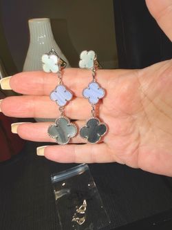 VCA Triple Clover Drop Earrings 18k gold overlay