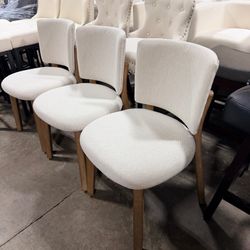 Set Of 3 Upholstered Dining Chairs 