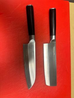 Santoku and a Nakiri knives