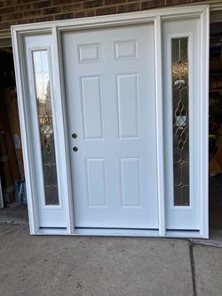 New entry door , steel , right in-swing , 68 1/2 by 81 1/2 by 4 9/16 jamb