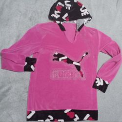 Women's Size Medium Vintage Pullover Hoodie Love Beads Pink Soft