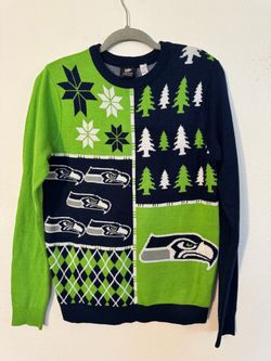 NFL Team Apparel Seattle Seahawks Ugly Christmas Sweater Size Medium|