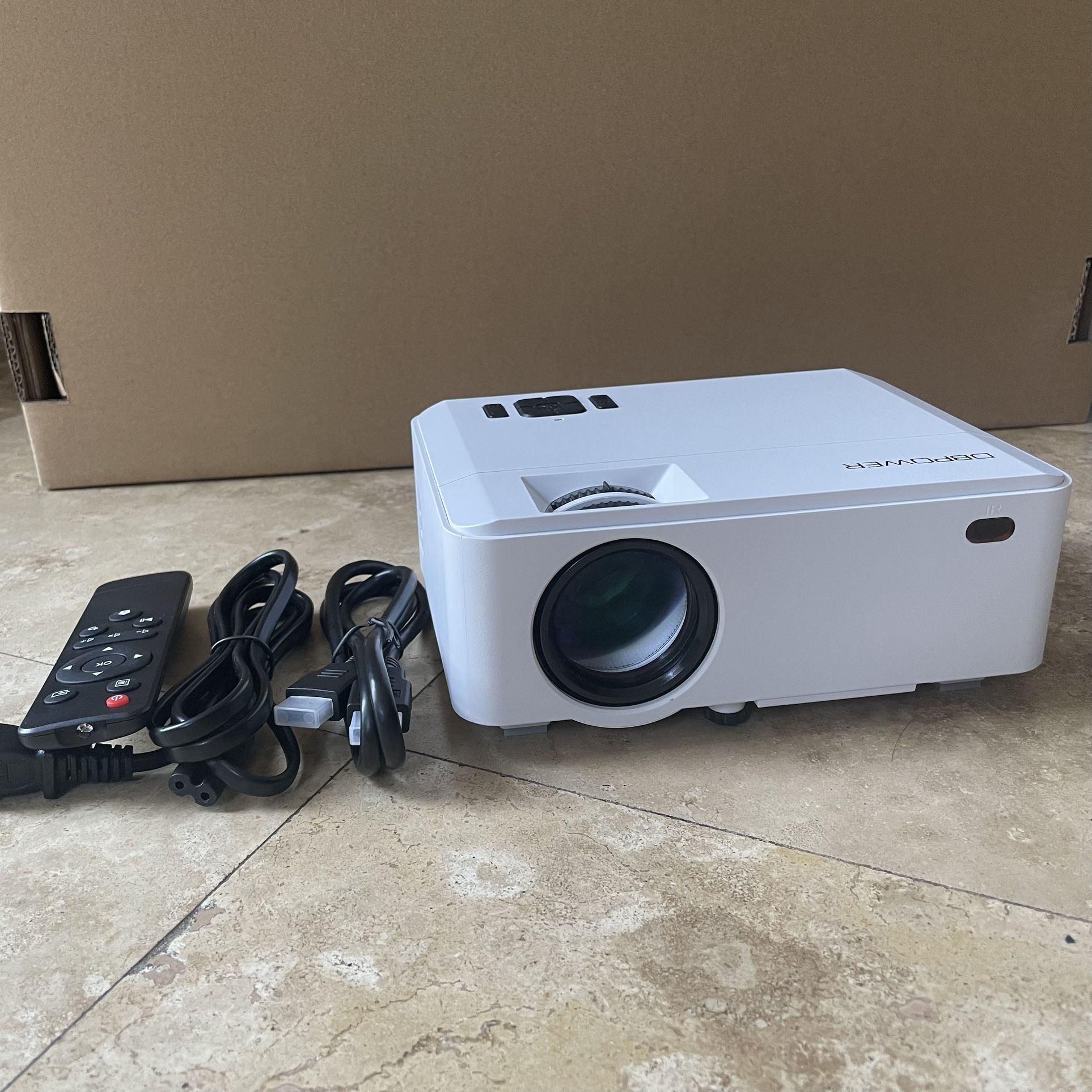 Projector 5500L&3800:1 Contrast Ratio , Up To 200” Display Screen . Support 1920*1080P Connect With PS4 , Fire TV Stick , DVD , Computer , TV Box