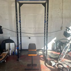weight rack with bench
