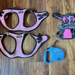 Dog Harnesses (3pc) and Retractable Leash