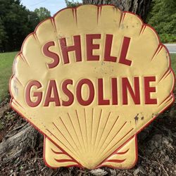 Brand new giant shell gasoline sign  Measures 36” in diameter  THIS IS A REPRODUCTION MADE TO LOOK OLD  Driveway pick up in Kernersville off of union 
