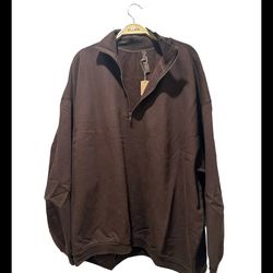 Boyfriend Fleece Slouchy Half Zip Pullover By Skims Color Espresso