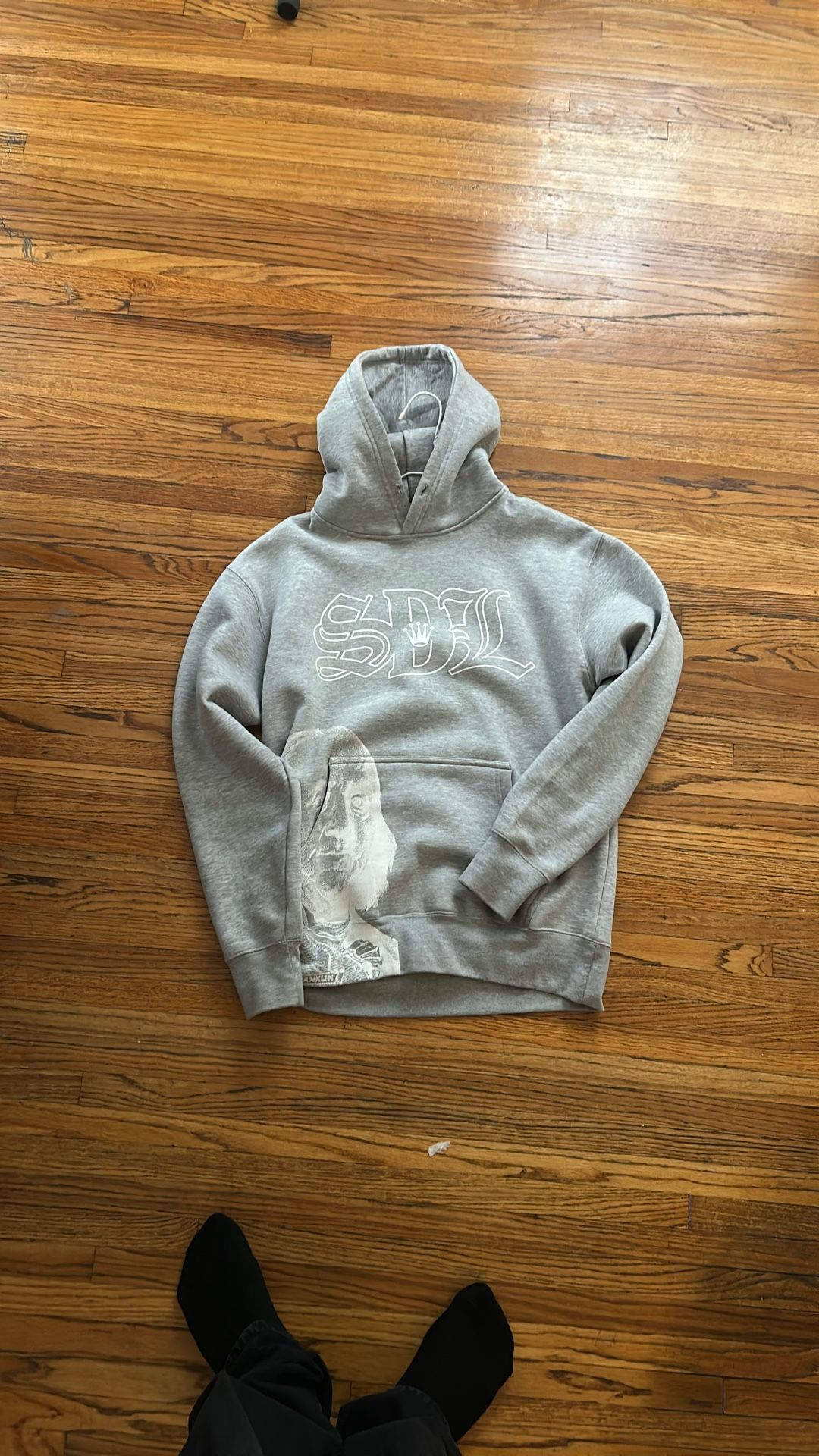 SDL Gray Virgin Mary Hoodie Size Medium