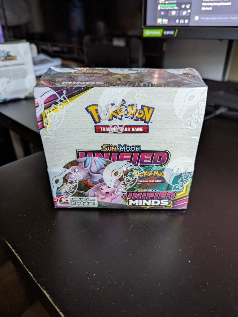 pokemon unified minds booster box Sun And Moon for Sale in Irwindale, CA and a code card for the Pokemon online TCG Pokémon TCG: Sun & Moon-Unified