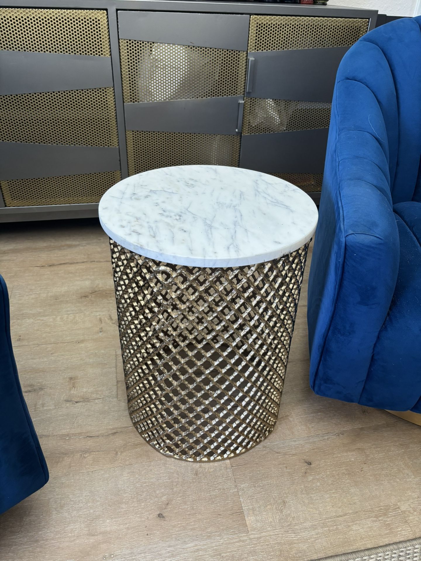 Pottery Barn Side Table W Marble Top