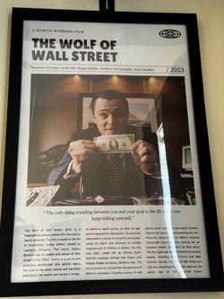The wolf of Wall Street poster