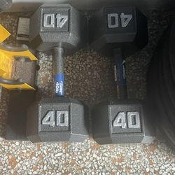 New 40 Lbs Dumbells Set
