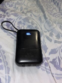 Portable Charger Power Bank with built in Type-C, Lighting, and Micro USB Cables