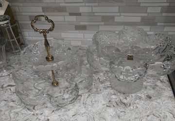 Mikasa Walther crystal bowl and two tier server