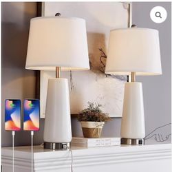 Oetema Bedside Lamps Set of 2 - Touch Control 27 Table Lamp Touch Control With USB Port 