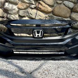 ♥️🔥 ORIGINAL HONDA CIVIC SEDAN 2019 2020 2021 FRONT BUMPER OEM BLACK PAINT + RADIATOR GRILLES + EMBLEM + LED FOG LIGHTS