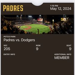 4 Tickets Padres vs Dodgers