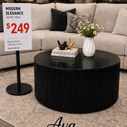 Black Round Coffee Table 