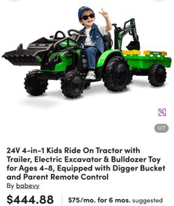 24V 4-in-1 Kids Ride On Tractor