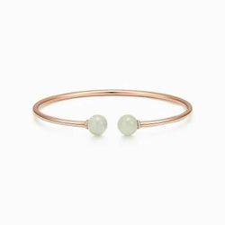 Tiffany Co 18k Rose Gold Moonstone Ball Hardwear Bangle Bracelet  Size M