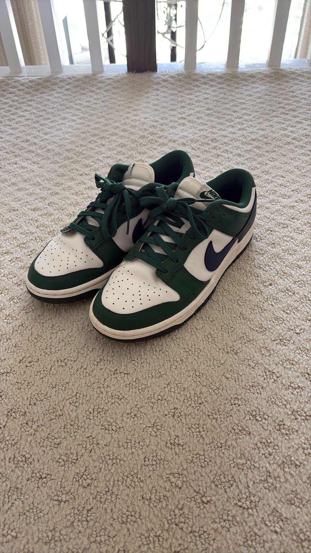 Jordan 1 Lows Green And Navy. Size 9 Barely Worn