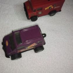 Purple Aero Van, And Red Delivery Box Truck 