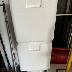 2 BRAND NEW Styrofoam Coolers PRICE IS FOR  BOTH