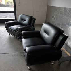 2-Modern synthetic leather sofa((free Delivery))🚚🚚🚚
