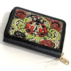 11-Pocket Bling Faux Let her Card Wallet Ladybug Design NEW