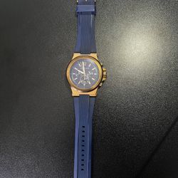 Michael Kors Watch Gold & Navy Blue with Rubber Band