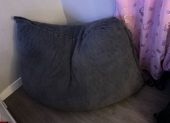 Large Gray Plush Bean Bag
