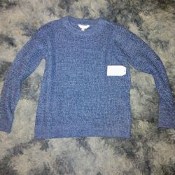 New Blue Knitted Long Sleeve Shirt 
