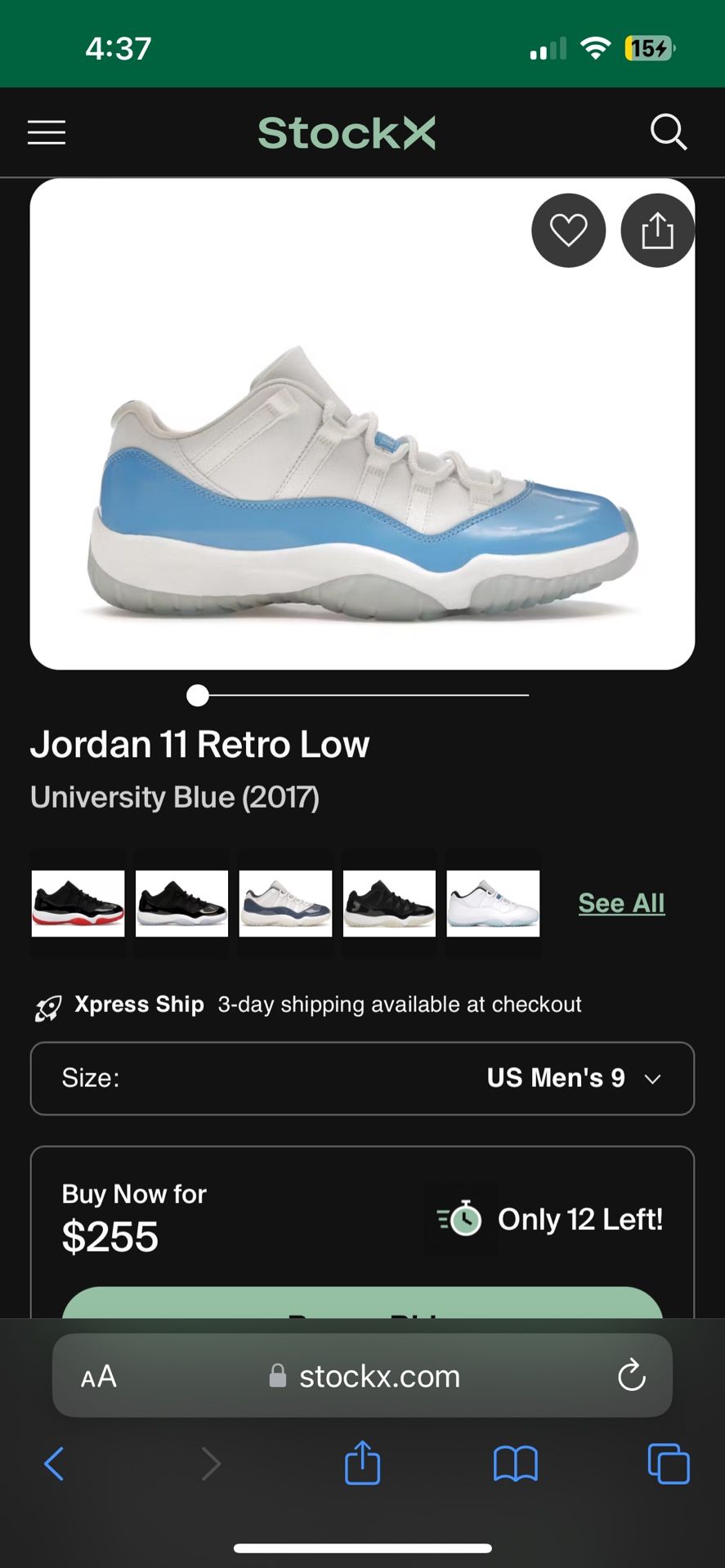 Jordan 11 Unc Low