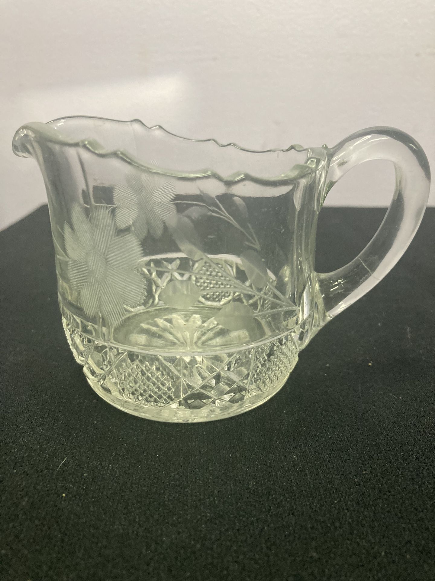 Creamer, Cut Glass, Daisy Pattern