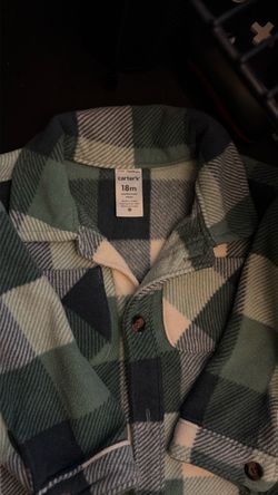 18m used button up green carters fleece