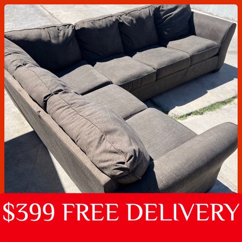 Dark Gray 2 piece PT 2 SECTIONAL sectional couch sofa recliner (FREE CURBSIDE DELIVERY)
