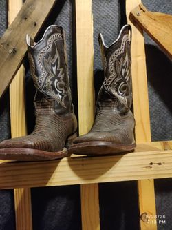El Dorado Lizard Brown Leather Cowboy Boots with Embroidery