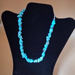 Polished Turquoise Nugget Necklace 