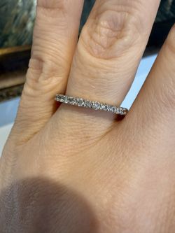 14K White Gold Natural Diamonds Eternity Ring 