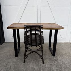 Live Edge Wood and Metal Frame Desk