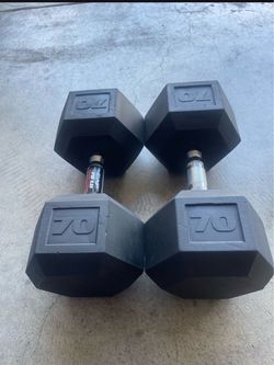 CAP Barbell, 70lb Rubber Hex Dumbbell, Single