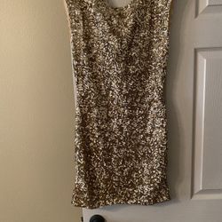 Size Small Alice And Olivia Gold Sequin Dress