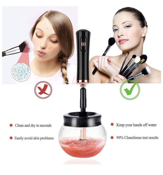 Makeup Brush Cleaner Dryer Super-Fast Electric Brush Cleaner