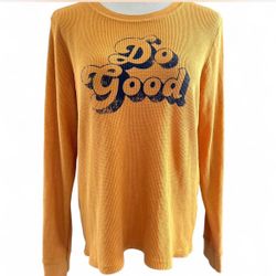 Women’s anthropology do good orange long sleeve tea women’s size large